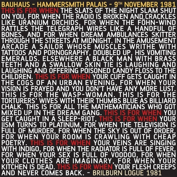 Bauhaus – Hair Of The Dog (This Is For When (Hammersmith Palais - 9th November 1981) 2012) (Live HP81) (Live HP81)